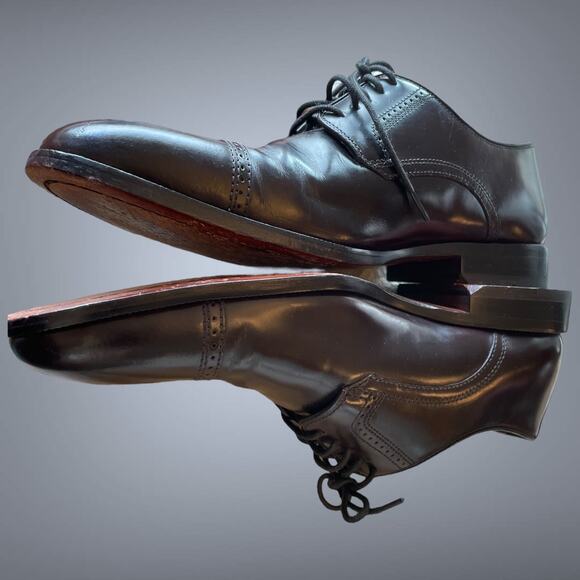 Men\'s Gorgeous JOHNSTON & MUPHY Black Leather Cap Toe Oxford Dress Shoe main image 8